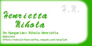 henrietta mihola business card